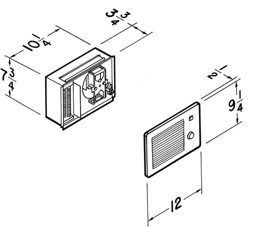 Broan 167F Wall Heater W/Thermostate Parts breakout large