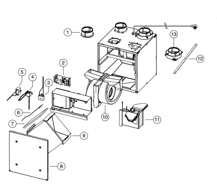 Venmar X30HRVE HEAT RECOVERY VENTILATOR AVS X30HRV ECM 50 to 252 CFM (0.4 in. w.g.) breakout small